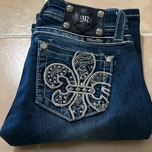 Miss Me Dark Blue Embellished Boot  Jeans